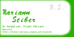 mariann stiber business card